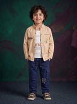 Boys 3 Piece Casual Dress | Cotton Overshirt & Cargo Jeans Set