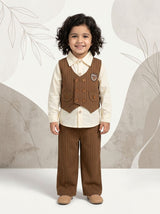 Girls Formal Waistcoat, Collared Shirt & Trouser 3 Piece Set