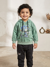 Boys Green Winter Hoodie Tracksuit Set