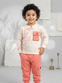 Boys Casual Pocket Sweatshirt with Cargo Trouser Set