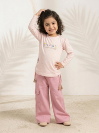 Girls Soft Knit Top & Wide Leg Palazzo 2 Piece Set