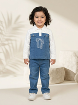 Girls Blue Denim Shirt & Jeans 2 Piece Set