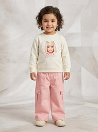 Girls Graphic Sweatshirt & Cargo Palazzo Pants 2 Piece Set