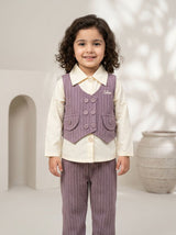 Girls Formal Waistcoat, Collared Shirt & Trouser 3 Piece Set