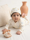 Baby Unisex Cream 3 Piece Soft Innerwear Set with Cap