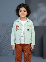 Boys 3 Piece Soft Cotton Over shirt, Inner Tee & Cargo Pants Set