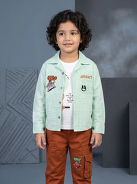 Boys 3 Piece Soft Cotton Over shirt, Inner Tee & Cargo Pants Set