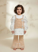 Girls 2-Piece Fancy Layered-Look Top & Trouser Set